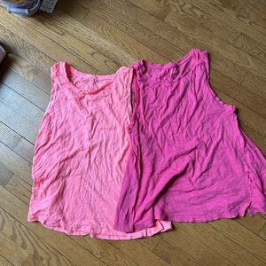 Gap tank tees never worn.  Sz XS one peach and one pink